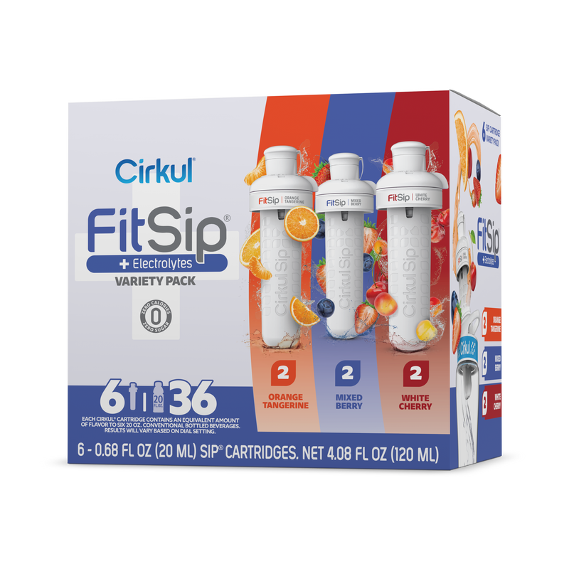 Vitamin-Infused FitSip 6-Pack Variety Pack HE3H - Sugar-Free Fruit Flavor Cartridge Refill - Default Title