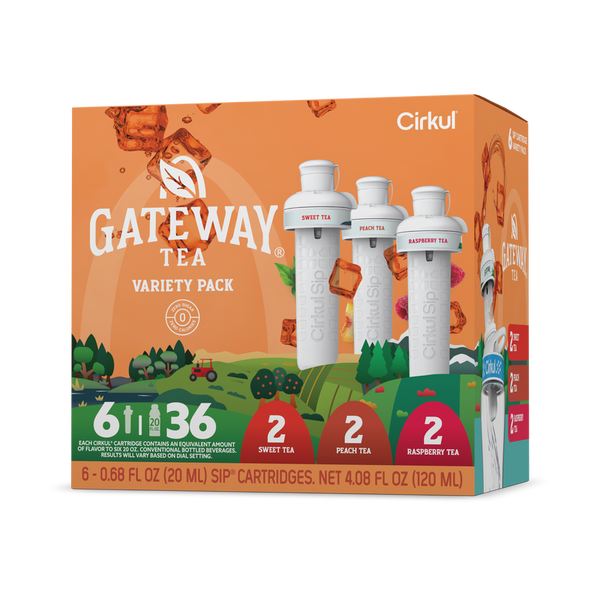 Refreshing Electrolyte Gateway Tea 6-Pack Variety Pack HM0F - Zero-Calorie Multi-Flavor Sip Pods for Water Bottle - Default Title