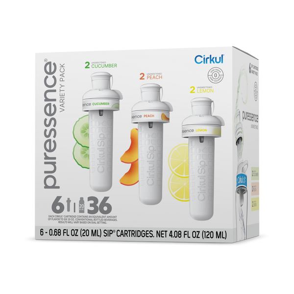 Natural Fruit Flavored Puressence 6-Pack Variety Pack 3T3F - Sugar-Free Fruit Flavor Cartridge Refill - Default Title